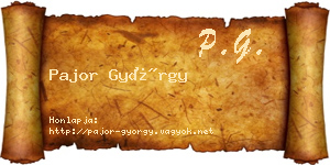 Pajor György névjegykártya